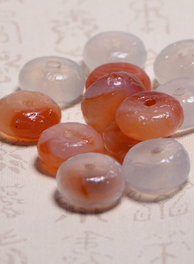 天然红玛瑙配饰多宝佛珠项链