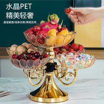 Eurostyle Advanced Crystal Fruit Tray Home Living Room Tea Table High-end Light Lavish Plastic Fruit Pan Snack Dried Fruit Candy Pan