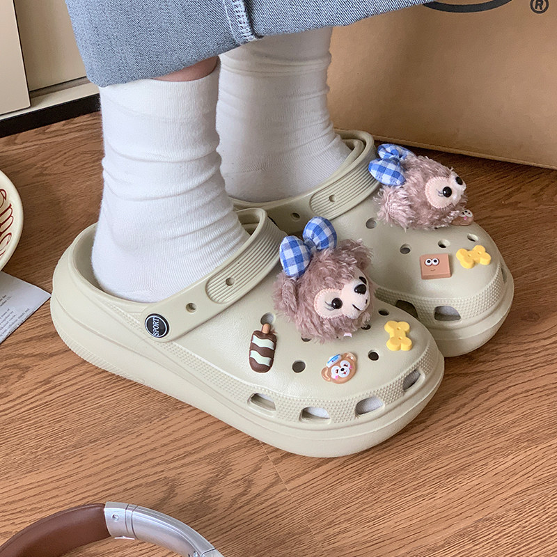 踩屎感可爱厚底增高洞洞鞋女款夏季外穿居家包头软底防滑凉鞋秋千,淘宝优惠券,粉丝福利购,淘宝优惠卷