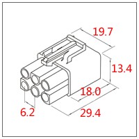 适用于YAESU短波电台FT-857D FT-897D电源线IC725 电源线6针插头 - 图0