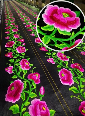百搭民族风牡丹花刺绣花边绣花条