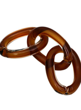 现代创意几何手工琉璃玻璃麻绳摆件样板间客厅电视柜酒店软装饰品