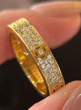 S925纯银招财进宝古币造型戒指