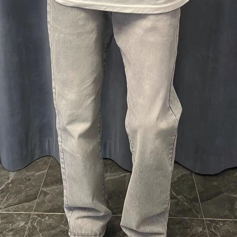 中大童美式高街百搭显瘦牛仔裤休闲潮ins直筒黑色烟灰色裤子男女,淘宝优惠券,粉丝福利购,淘宝优惠卷