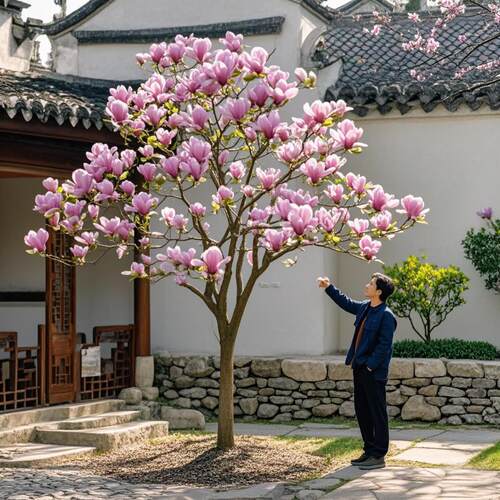 玉兰花树苗带花苞紫玉兰矮化盆栽南北方种植庭院四季花卉耐寒植物 - 图1