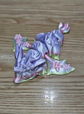 樱花翅膀小飞龙花朵西方龙可爱摆件模型儿童玩具摆摊爆款一件