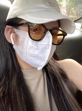 小红书流行同款绿色大脸圆脸墨镜