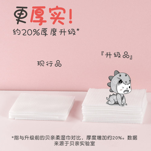 贝亲婴儿猫爪湿巾新生儿专用清洁100抽加大加厚家庭装官方旗舰店 - 图0