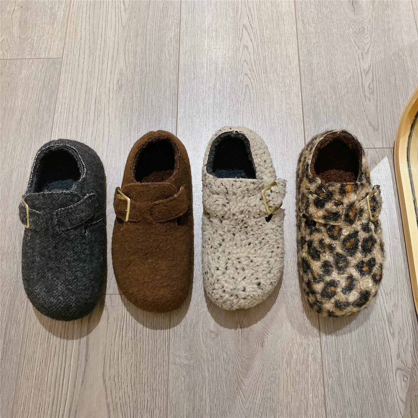 保暖毛毛鞋厚底搭扣勃肯鞋女2025冬季新款韩版加绒内增高单鞋棉鞋 - 图0