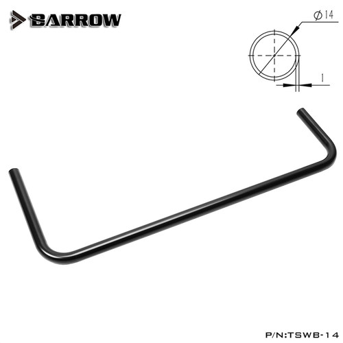 Barrow14MM直管 预弯90度紫铜管 黑色水冷金属管TB14-490 TSWB-14 - 图0