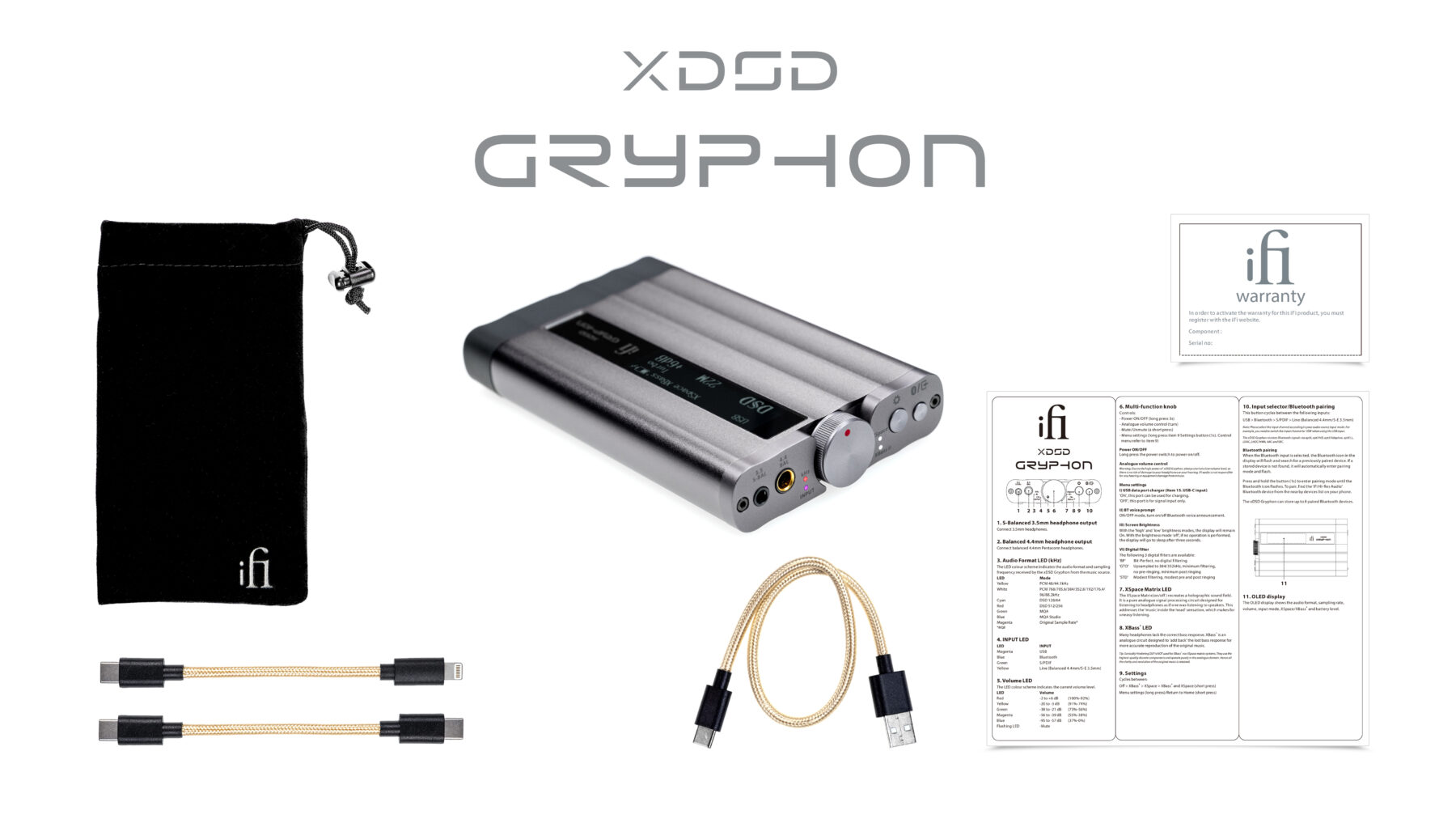 iFi/悦尔法 XDSD Gryphon灰菠萝 4.4平衡便携手机解码蓝牙耳放-图3