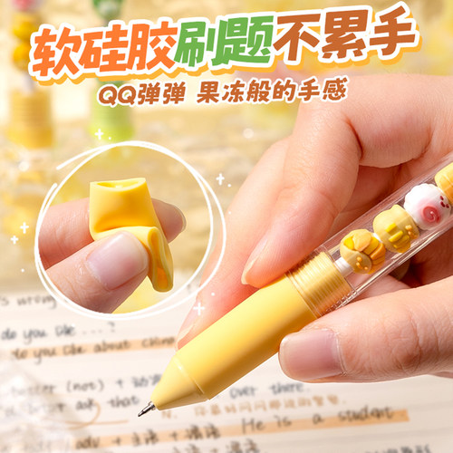 串串乐按动中性笔刷题笔黑笔高颜值ins风签字笔可爱ST速干顺滑学生用0.5考试笔水性水笔黑色碳素笔女生圆珠笔 - 图1