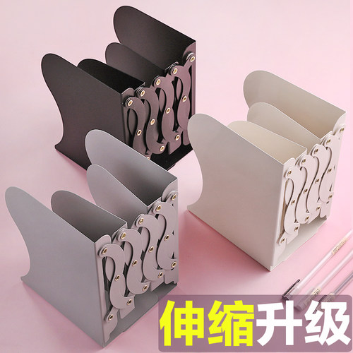 6片装书立书夹书靠书挡铁书架简易桌上夹书器简约学生用桌面课桌收纳放书的架子创意ins风挡板隔书立架摆书架 - 图3