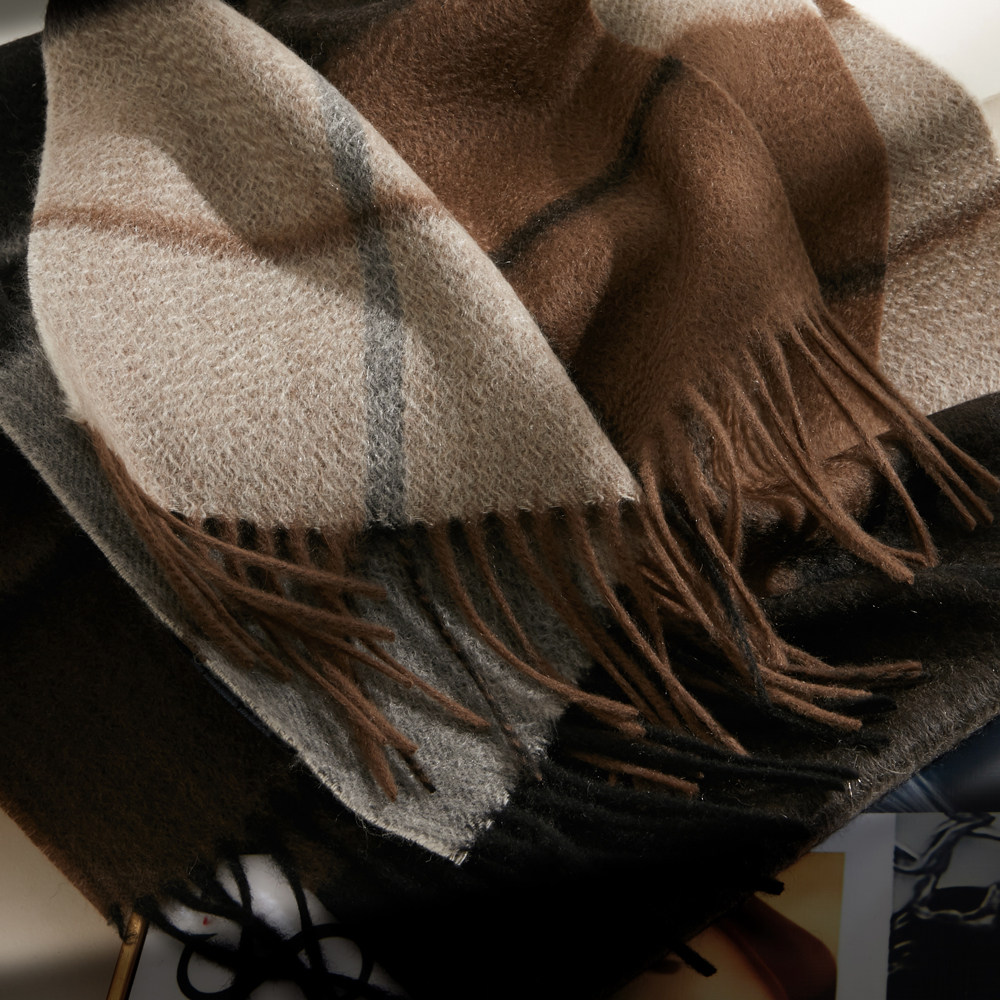 日系订单 100%羊绒围巾披肩女秋冬美拉德色系男士格子轻奢潮保暖,淘宝优惠券,粉丝福利购,淘宝优惠卷