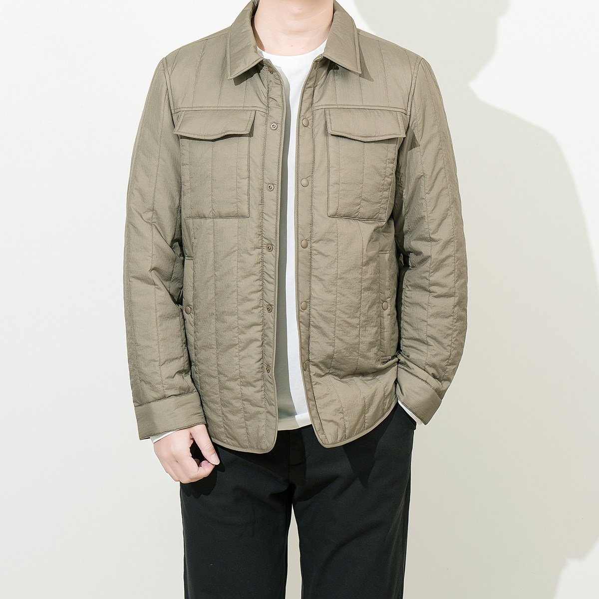 25秋冬玛汀 型男衬衣领新雪丽抑菌夹绵轻量薄款密可柔绵衣外套男,淘宝优惠券,粉丝福利购,淘宝优惠卷