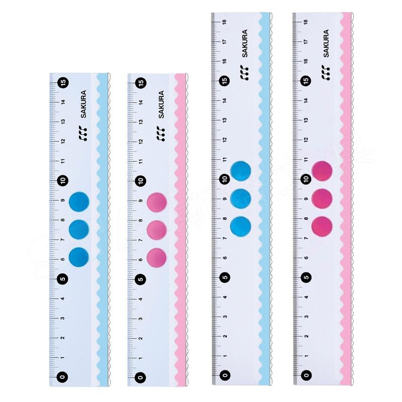 日本sakura樱花15cm波浪尺18CM小学生新生入学曲线直尺波浪线尺子-图3