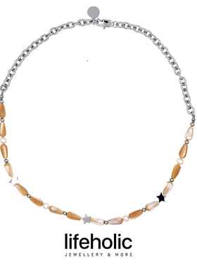 原创设计情侣锁骨链贝母珍珠