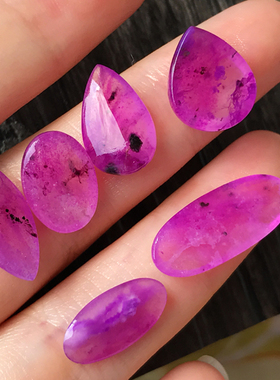 【玺玲珑】光艳桃红舒俱来藏品 冰种玻璃种天然戒面吊坠裸石老料