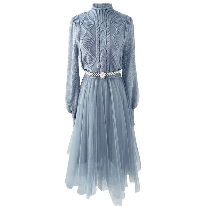 粉红大布娃娃气质甜美针织春连衣裙 粉红大布娃娃连衣裙