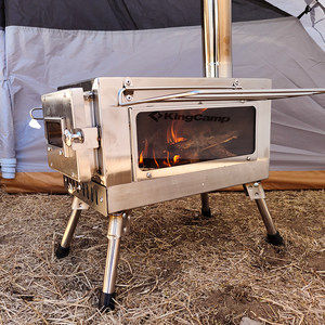 KingCamp户外柴火炉便携式露营野营帐篷取暖炉不锈钢烧烤炉