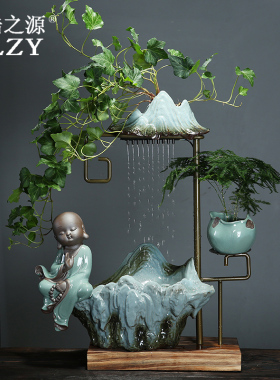 流水摆件喷泉如来达摩雾化加湿器