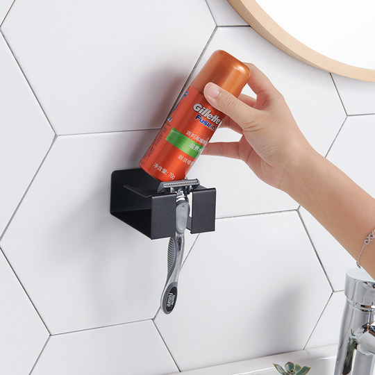 Manual shaving holder hanger without punching hook shaver bracket storage wall-mounted bathroom bathroom storage rack