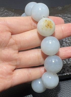 18mm新疆和田玉籽料手串红皮青花墨玉男女原皮籽料手链玉珠子