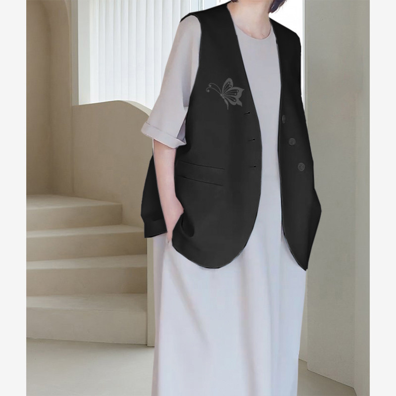 0543QMR025新款西装马甲女宽松百搭坎肩背心外穿无袖外套上衣马夹,淘宝优惠券,粉丝福利购,淘宝优惠卷