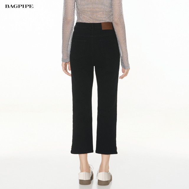 Bagpipe 2025 Autumn New Style Slim High Waist Slim Versatile Temperament Eight-Point Pants Women's Simple Commuting Pants