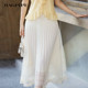 Bagpipe 2025 summer style ໃຫມ່ drapey slimming skirt ແອວສູງທີ່ກວມເອົາທ້ອງແລະເບິ່ງ slimming A-line skirt ສິ້ນຂະຫນາດນ້ອຍ