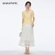 Bagpipe 2025 summer style ໃຫມ່ drapey slimming skirt ແອວສູງທີ່ກວມເອົາທ້ອງແລະເບິ່ງ slimming A-line skirt ສິ້ນຂະຫນາດນ້ອຍ