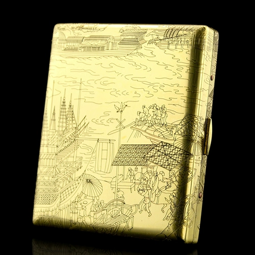 Новая Imco Aiku Brass Cigarette Box 20 Pack Creative 6-сайд-гравюра и травление мужской подарок сигарет Ultra Thin Personaly