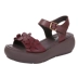 Dép nữ cổ tích gió da thoải mái dày đế giày nữ mùa hè gió quốc gia cá tính hoa da handmade - Sandal