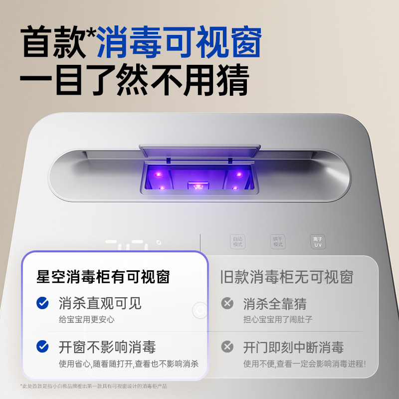 SnowBear小白熊星空奶瓶消毒柜婴儿宝宝专用烘干紫外线消毒三合一,淘宝优惠券,粉丝福利购,淘宝优惠卷