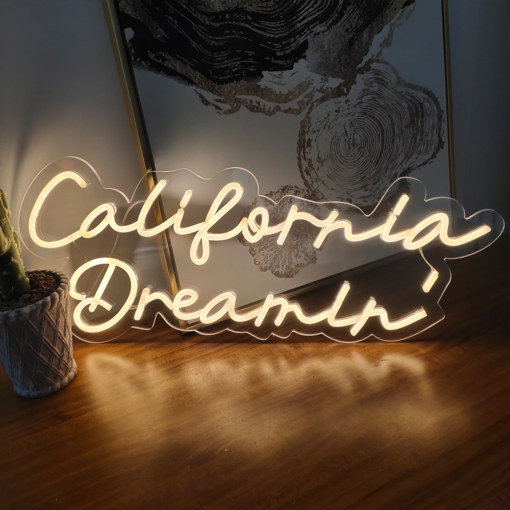 爆霓虹灯字母California Dreamin表白婚礼装饰灯发光招牌广告字品 - 图1