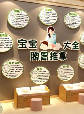 小儿推拿布置店墙面装饰形象宣传海报广告贴纸挂画母婴文化室背景