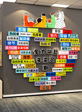 办公会议室墙面装饰企业文化励志标语司进门氛围布置形象贴纸挂画