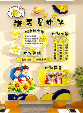 班级中队角氛围布置墙贴教室装饰文化小学少先队爱国庆红色主题