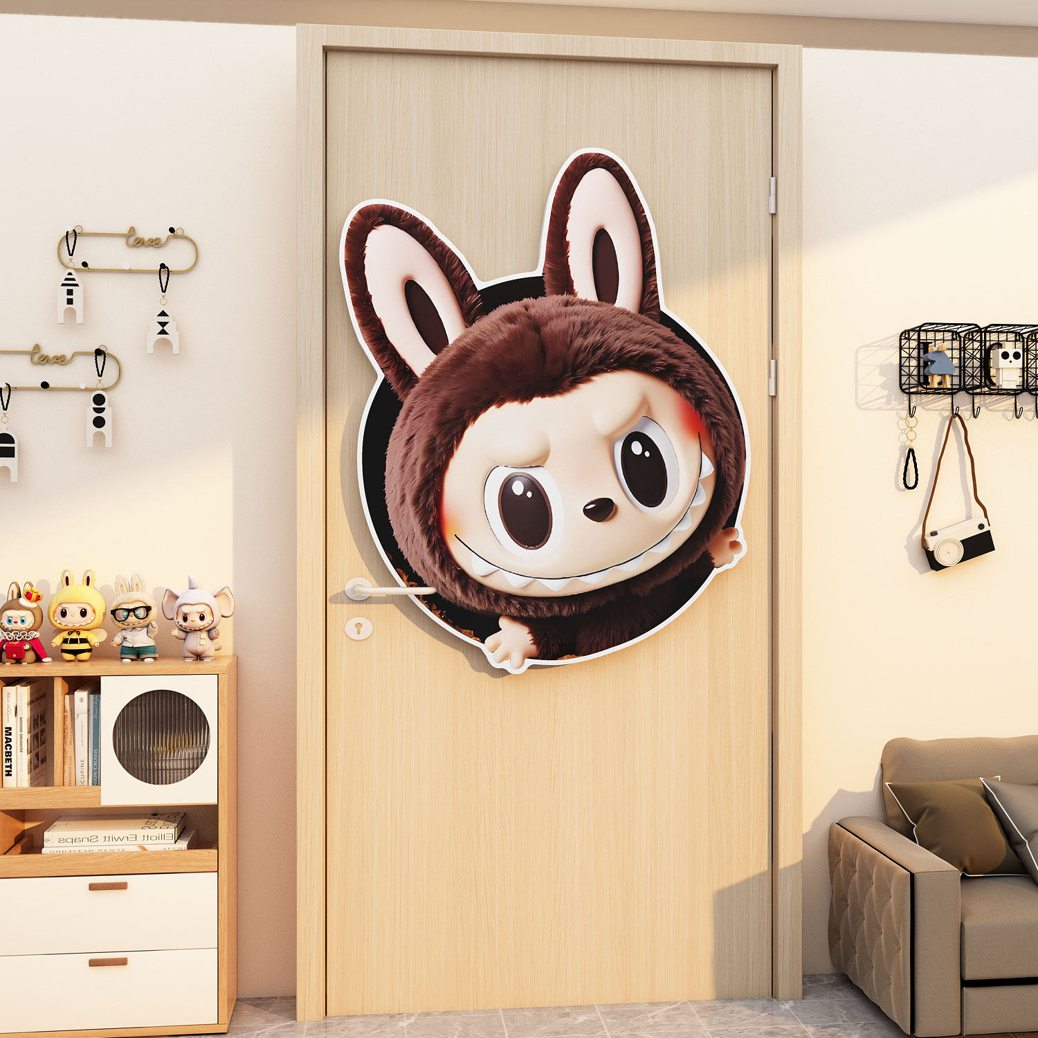 labu拉布儿童房间打卡布置墙装饰女孩卧室入户门贴纸床头海报挂牌,淘宝优惠券,粉丝福利购,淘宝优惠卷