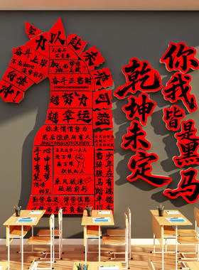 教室布置装饰班级文化墙贴你我皆是黑马板报初高中考励志标语素材