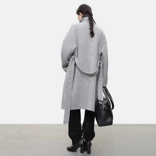 LADY’S DIARY 绵羊毛呢大衣女中长款2025秋高级感复古羊驼毛外套 - 图0