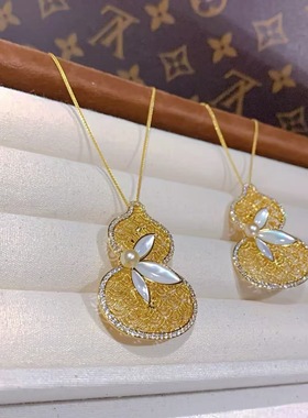 福禄双全海水akoya珍珠羽皇金吊坠胸针两用款镂空设计高级感气质