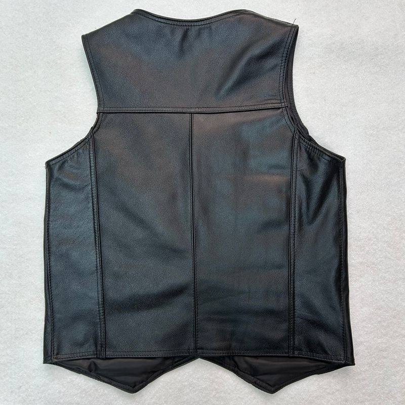 新款真皮马甲男春秋头层牛皮坎肩多口袋中老年休闲皮背心钓鱼马甲,淘宝优惠券,粉丝福利购,淘宝优惠卷