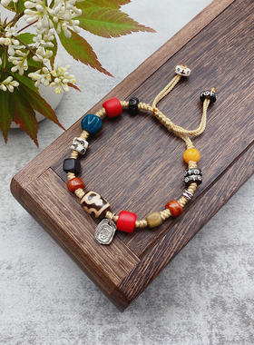 情侣款多宝藏银藏风原创手串