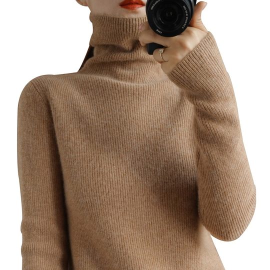 26秋冬新款羊绒衫女堆堆高领韩版毛衣羊毛修身内搭显瘦针织打底衫
