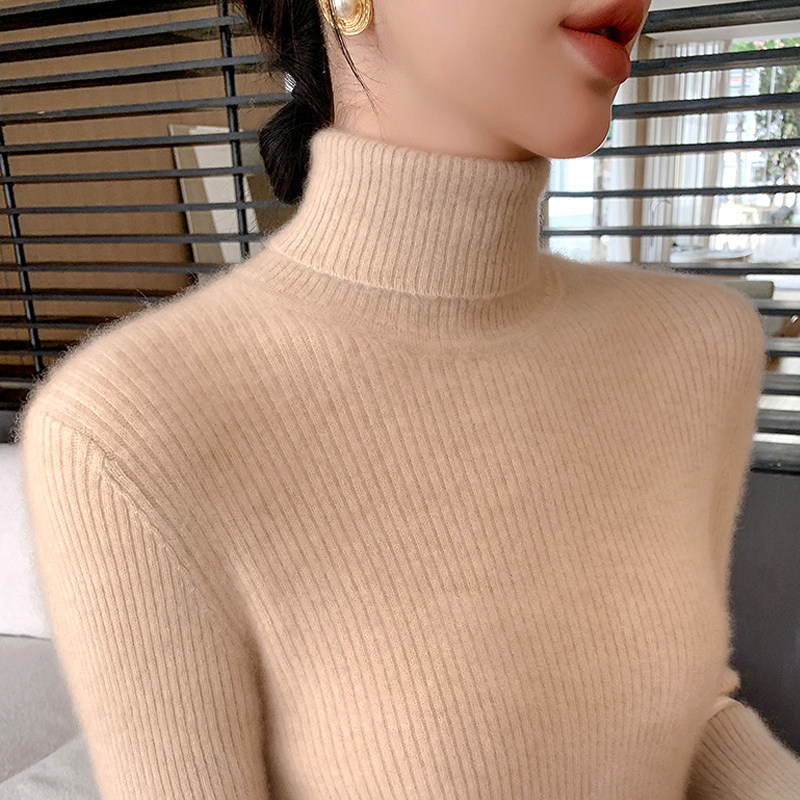 羊绒高领毛衣女加厚抽条显瘦秋冬新款修身内搭配大衣针织打底衫,淘宝优惠券,粉丝福利购,淘宝优惠卷