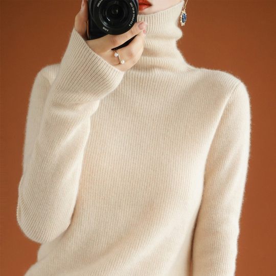 26秋冬新款羊绒衫女堆堆高领韩版毛衣羊毛修身内搭显瘦针织打底衫