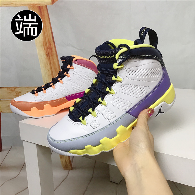 Air Jordan 9 AJ9粉紫鸳鸯彩色拼接女子高帮篮球鞋 CV0420-100-图1