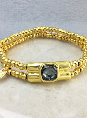 西班牙UNOde50原创个性灰色水晶情侣款多层手链ins小众设计批代发