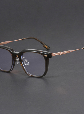 日系有鼻托方框近视镜架男女素颜